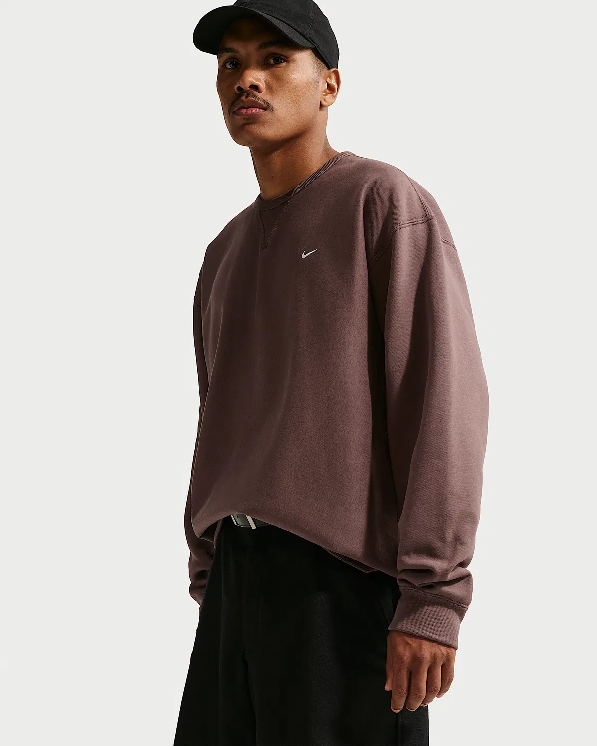 Мужская флисовая кофта Nike Solo Swoosh, Tattoo/White — фото 3