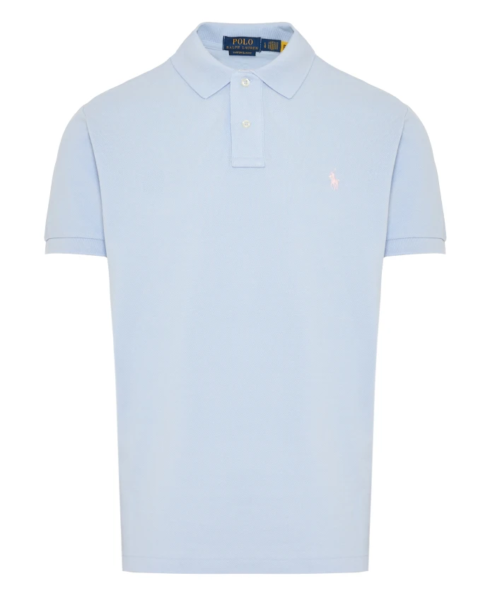 

Поло из хлопковой сетчатой ткани приталенного кроя, сшитое на заказ. Polo Ralph Lauren, синий