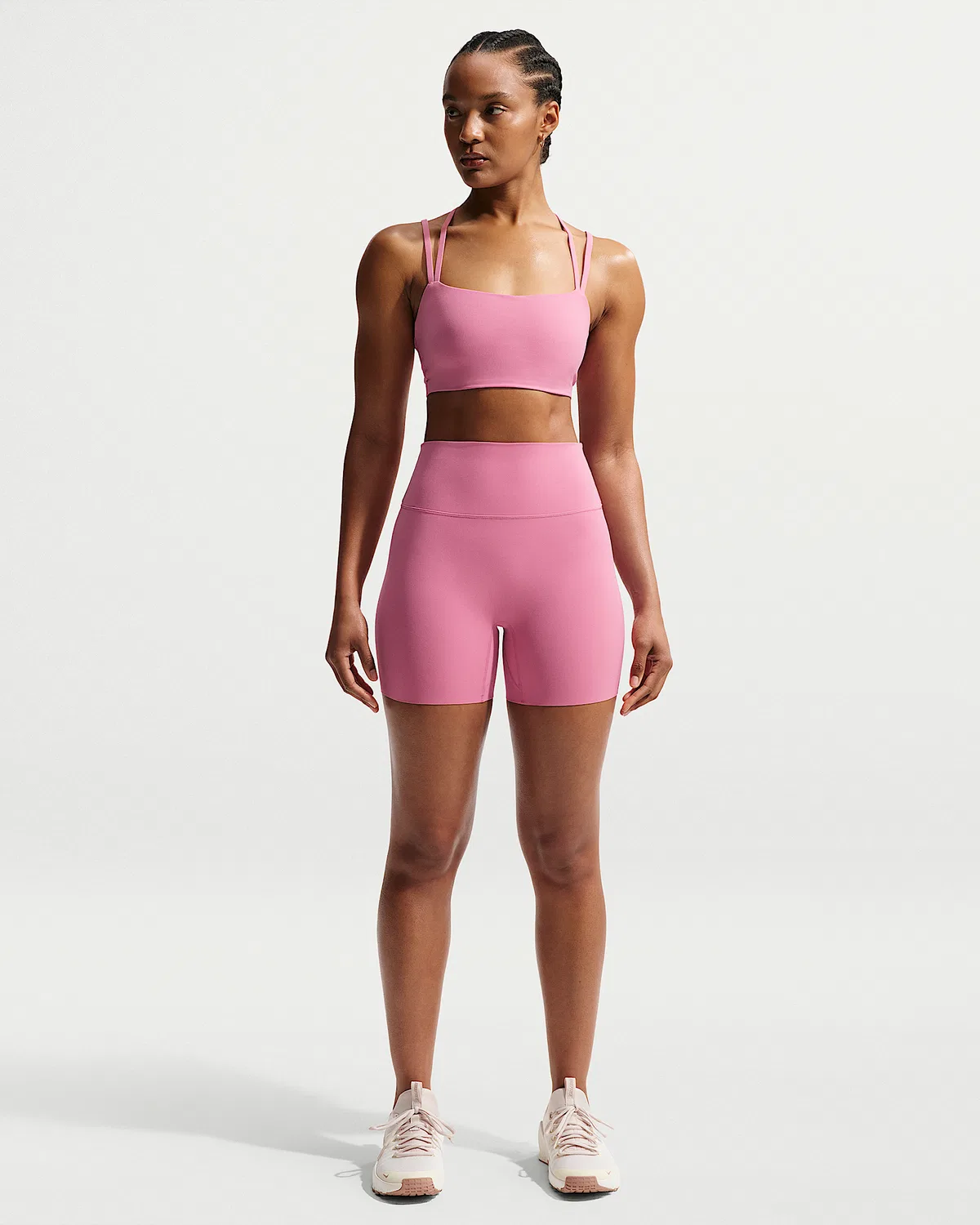 Женские велосипедки Nike Zenvy с высокой посадкой, 5", Peony/White