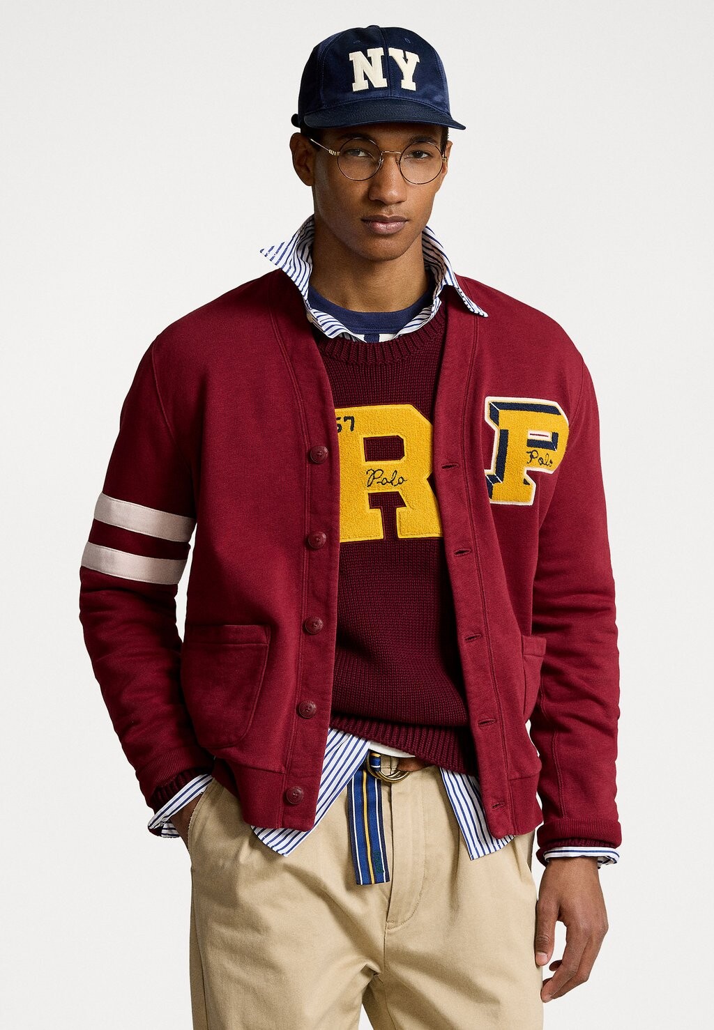 

Толстовка на молнии SLUB FLEECE LETTERMAN CARDIGAN Ralph Lauren, Бордо