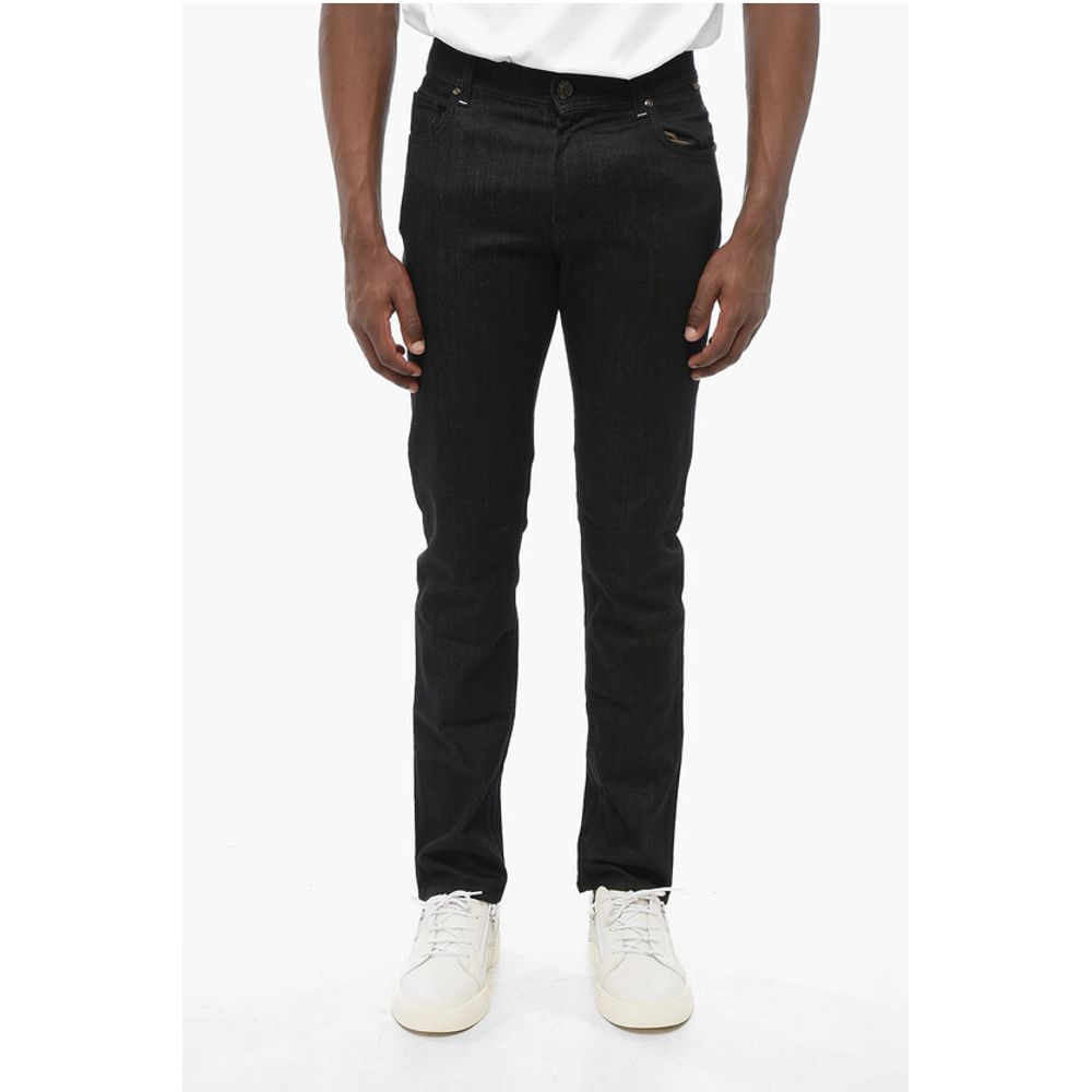 

Джинсы из денима темного цвета стретч Corneliani, Black