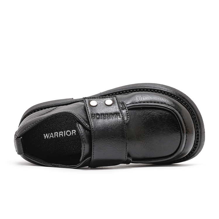 Детские кожаные туфли с противоскользящим износостойким верхом WARRIOR, черный — фото 3