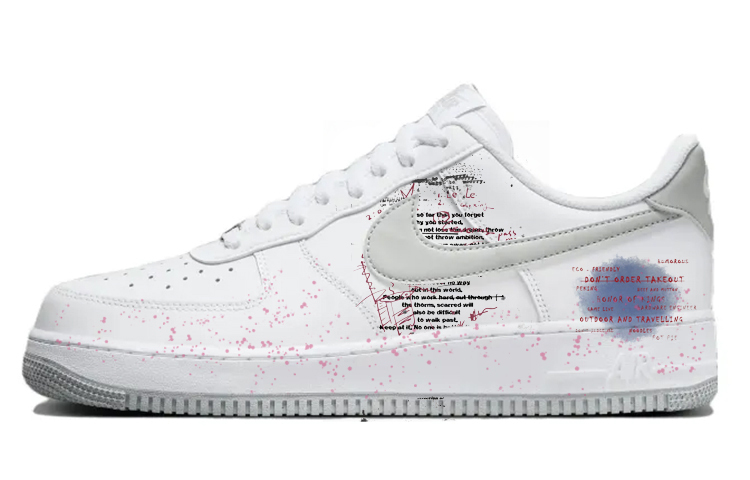 

Nike Air Force 1 противоскользящие и износостойкие дышащие низкие скейтбордские кроссовки мужские бело-серые, цвет White Gray