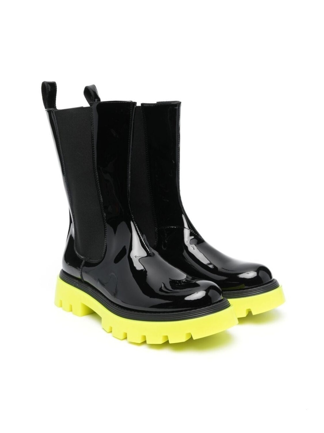 

Balmain Kids лакированные сапоги в стиле колор-блок, черный