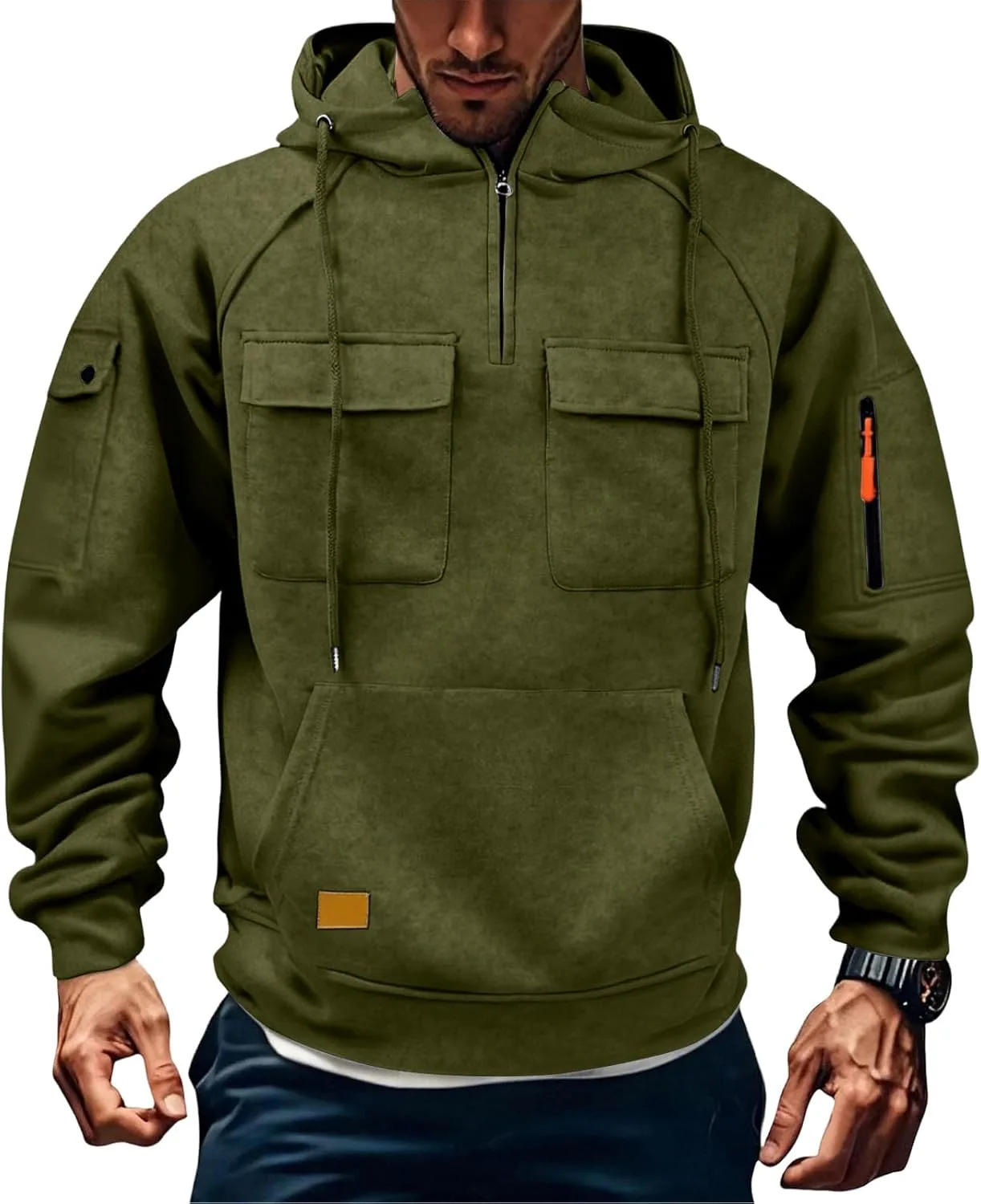 

Толстовка с капюшоном Quarter Zip Up Tactical для мужчин с карманами