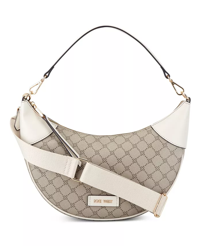 

Средняя сумка-хобо Byron Nine West, коричневый/бежевый