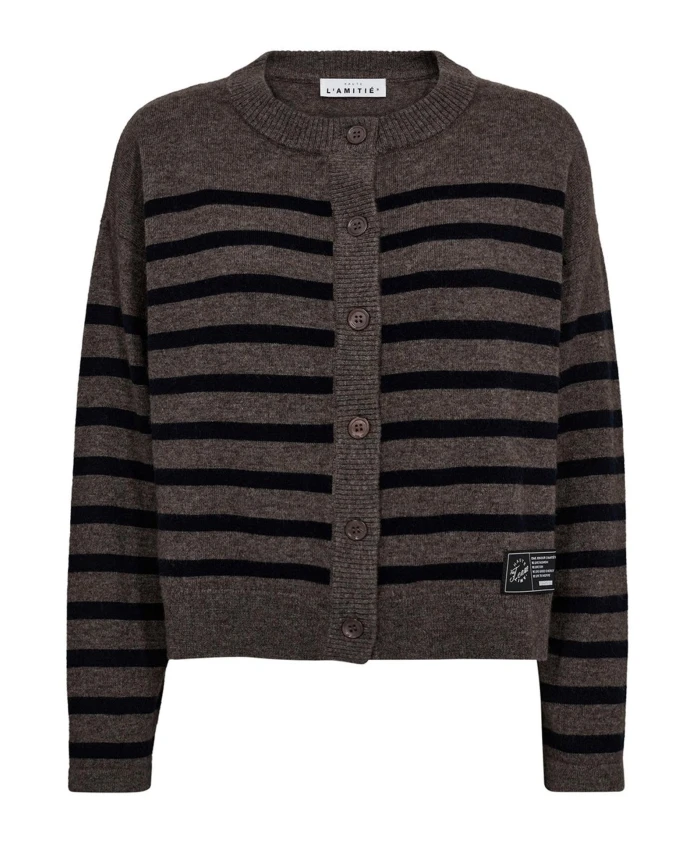 

Кардиган с длинными рукавами и полосками Cash Stripe Haute L'Amitiã, серый