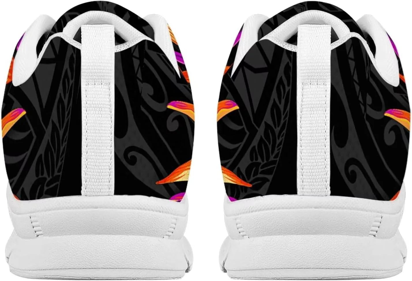 

AmzPrint Кроссовки для ходьбы и бега с гавайским и полинезийским островным племенным принтом, белая подошва, обувь Самоа для мужчин, повседневные кроссовки, розовый