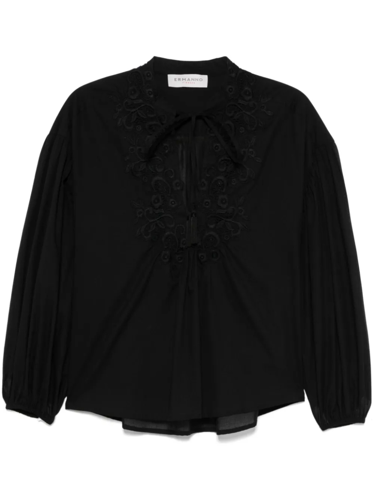 

Блузка ERMANNO FIRENZE с цветочной вышивкой, черный