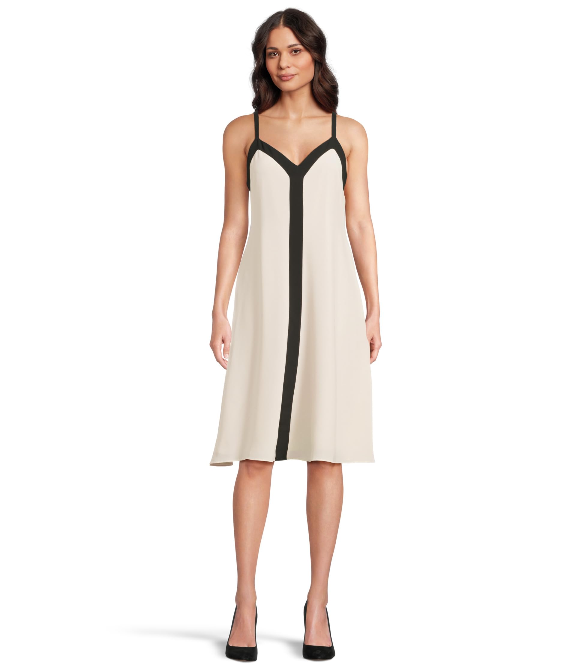 

Платье Lauren Ralph Lauren Color Blocked Georgette Sleeveless Dress, Mascarpone Cream/Black