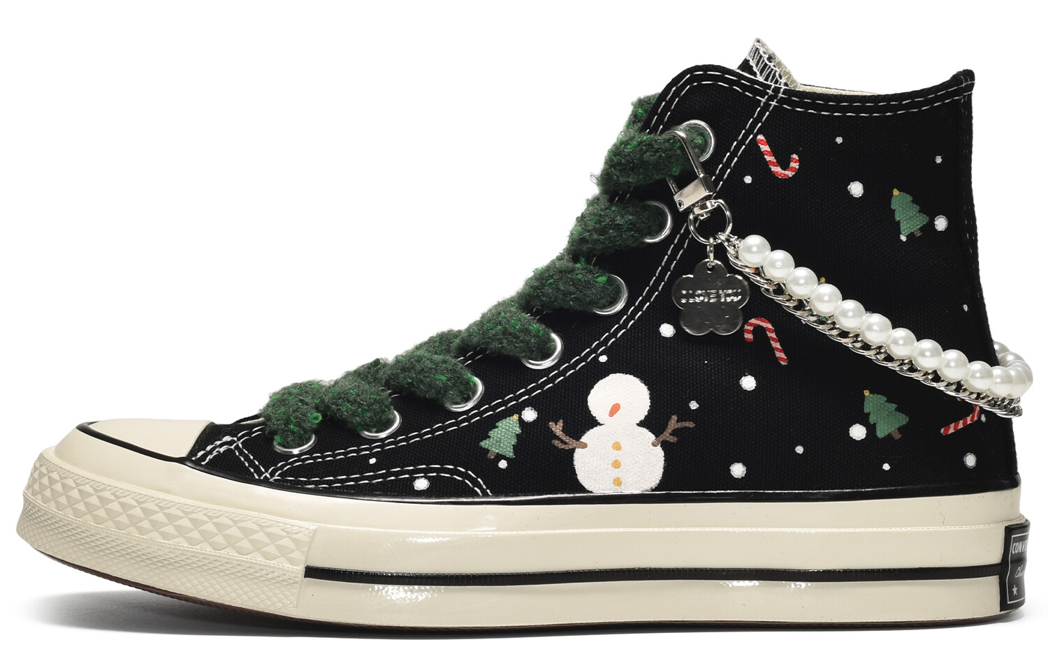 

Кастомизированные кеды Converse 1970s Canvas Shoes Unisex High-Top, черный/белый