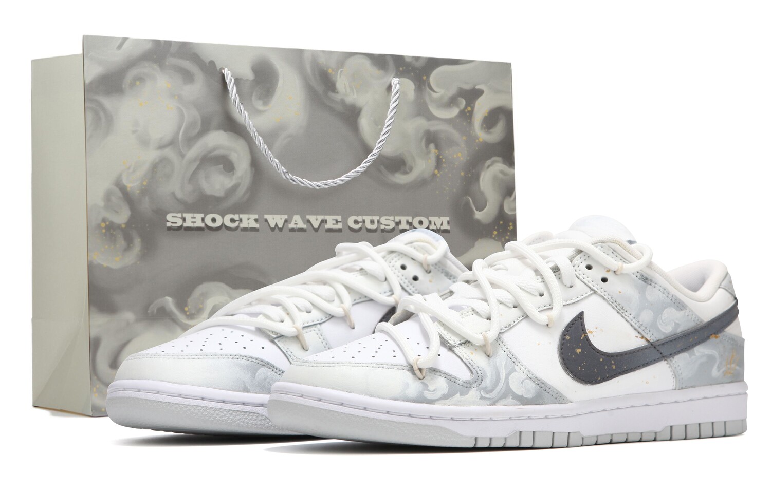 

Кроссовки Nike Dunk Skateboarding Shoes Men Low-top White/Gray, белый