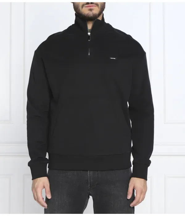 Толстовка с застежкой-молнией на четверть длины comfort fit Calvin Klein, черный