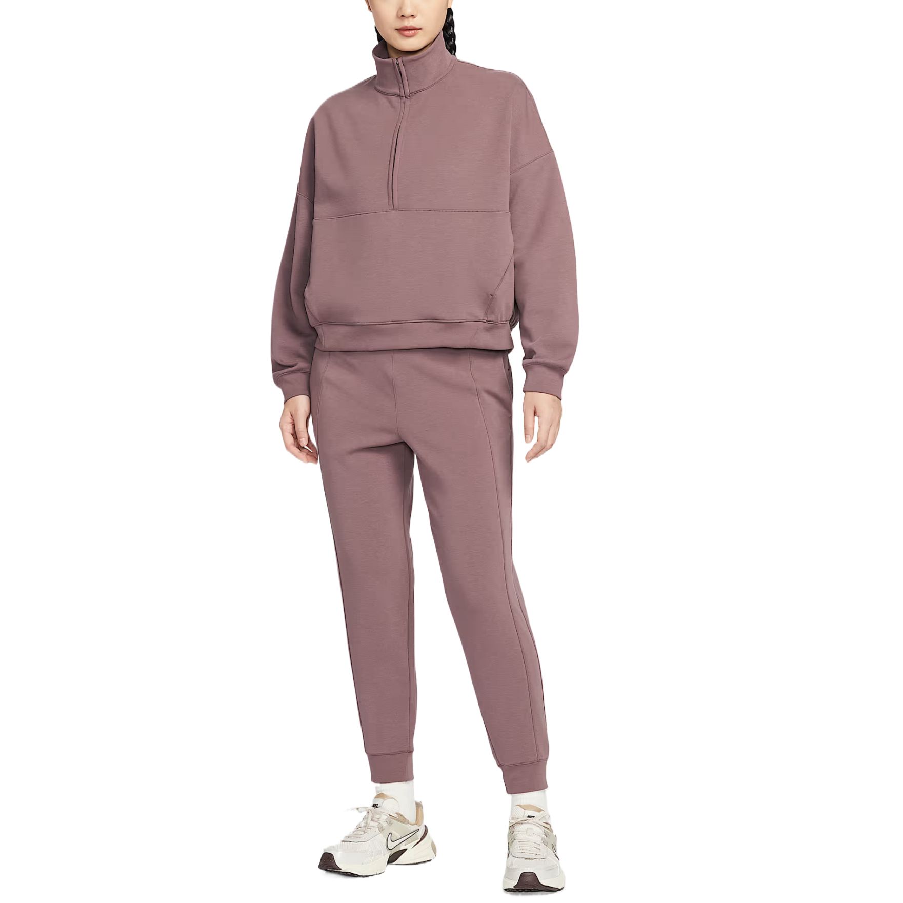 Женская толстовка Dri Fit Nike, tutu черный фиолетовый/bright бордовый красный — фото 4