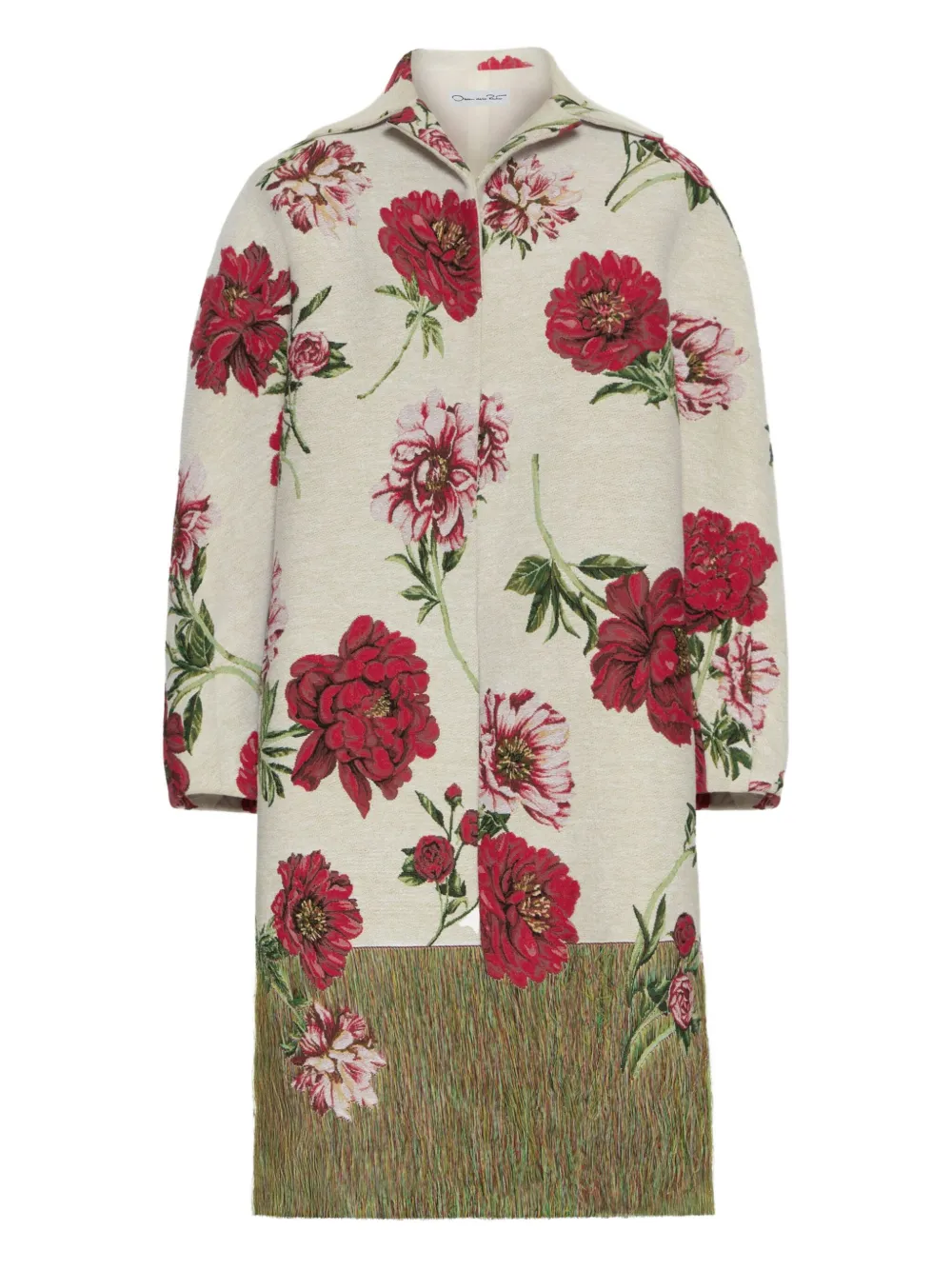 

Жаккардовое пальто Peony Unraveled Oscar de la Renta, нейтральный