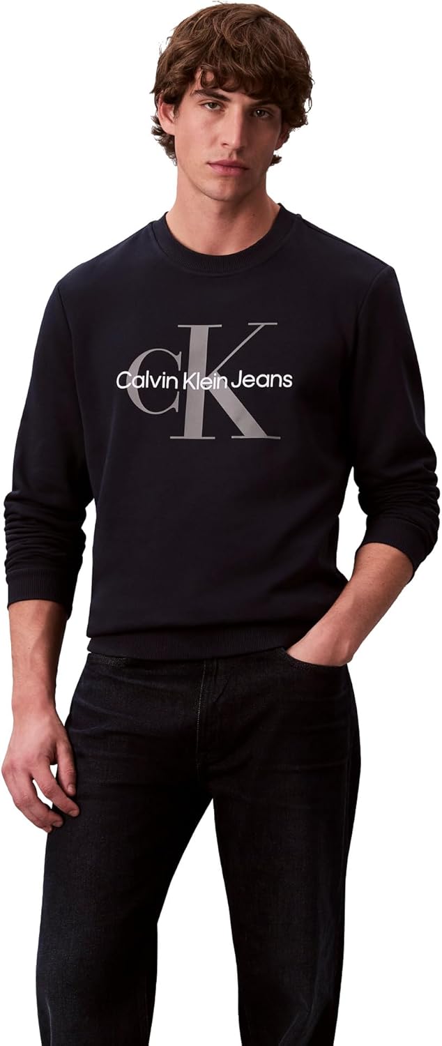 

Мужская толстовка с круглым вырезом и монограммой Calvin Klein, Dark Sapphire