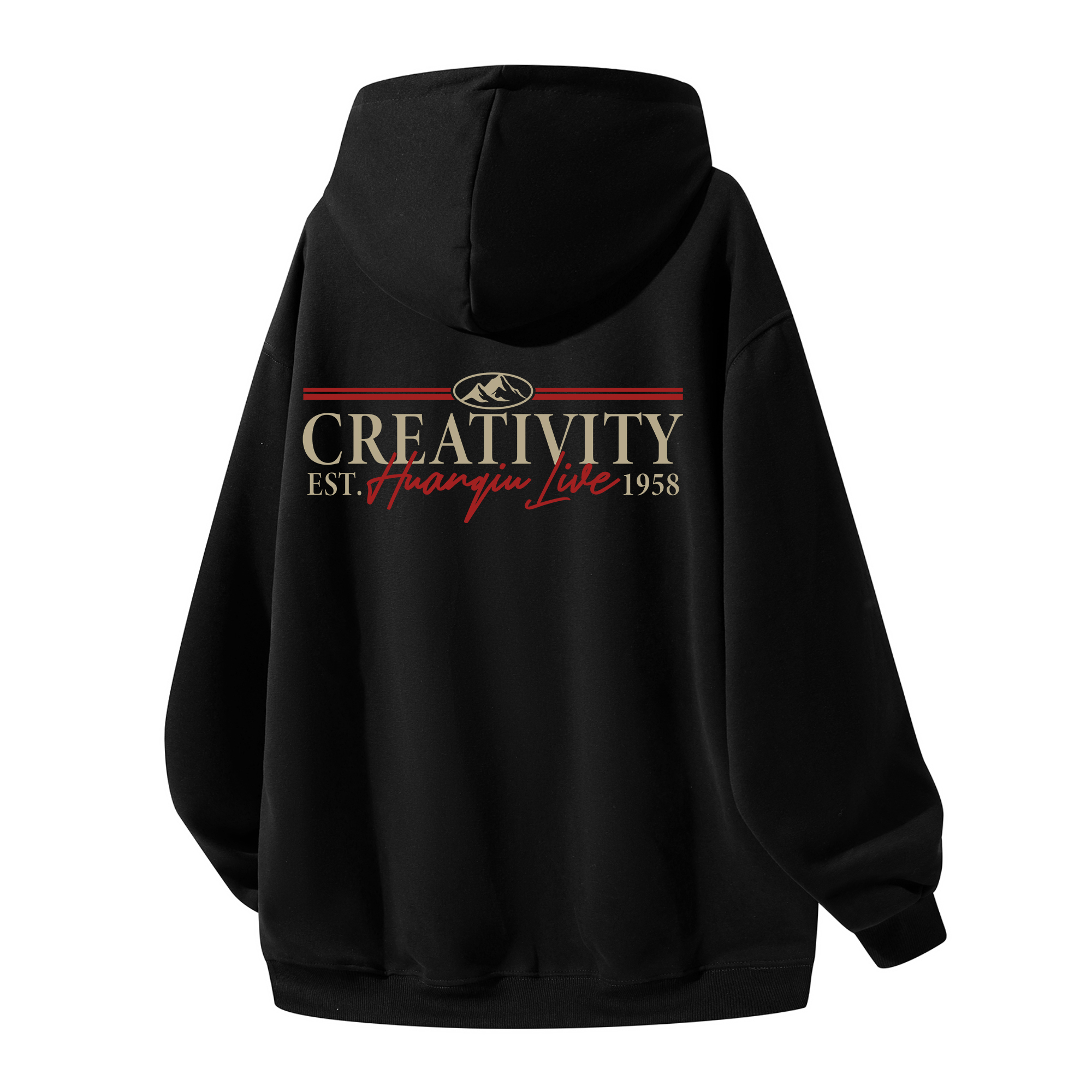 

Толстовка Unisex Hooded Thickened Heavyweight HUANQIU, черный-drawstring (fleece-lined)