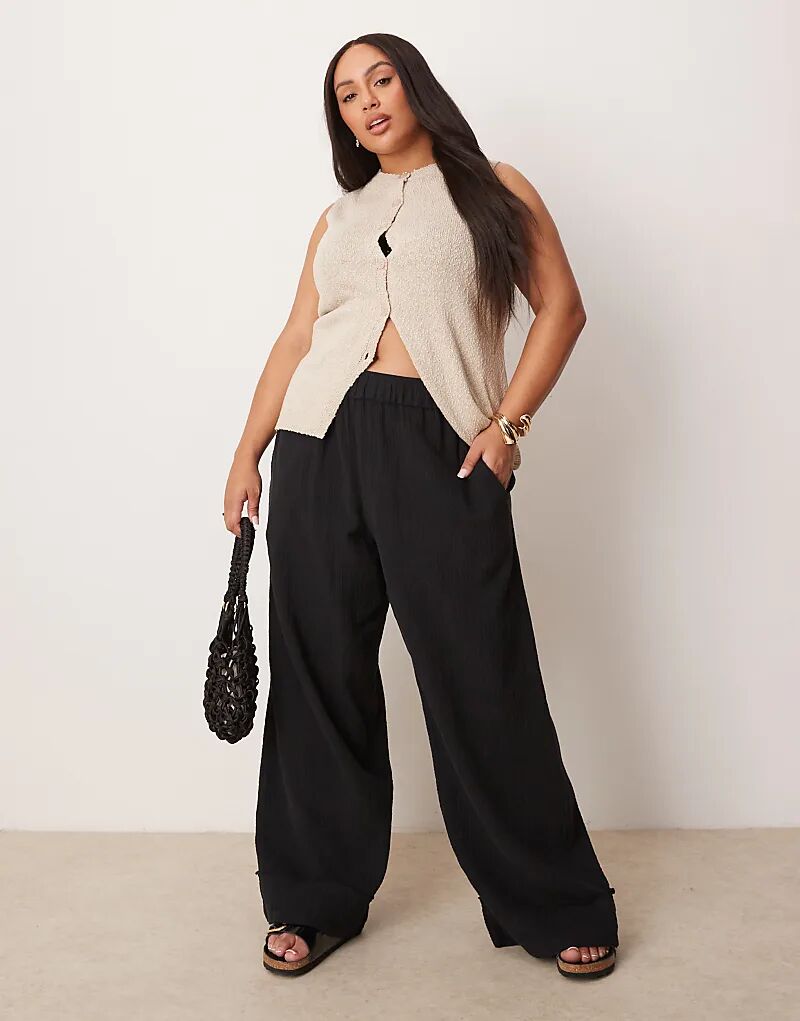

Черные брюки-клеш ASOS DESIGN Curve из марли