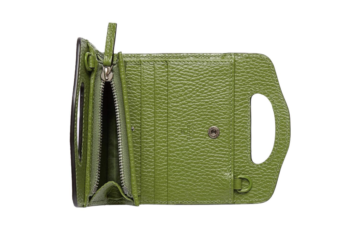 Кошелёк GG Marmont из кожи для женщин зелёный GUCCI — фото 4
