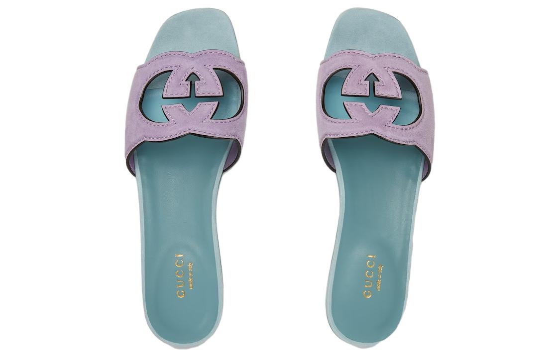 Взаимосцепляющиеся слайдеры женские фиолетово-голубые GUCCI — фото 3