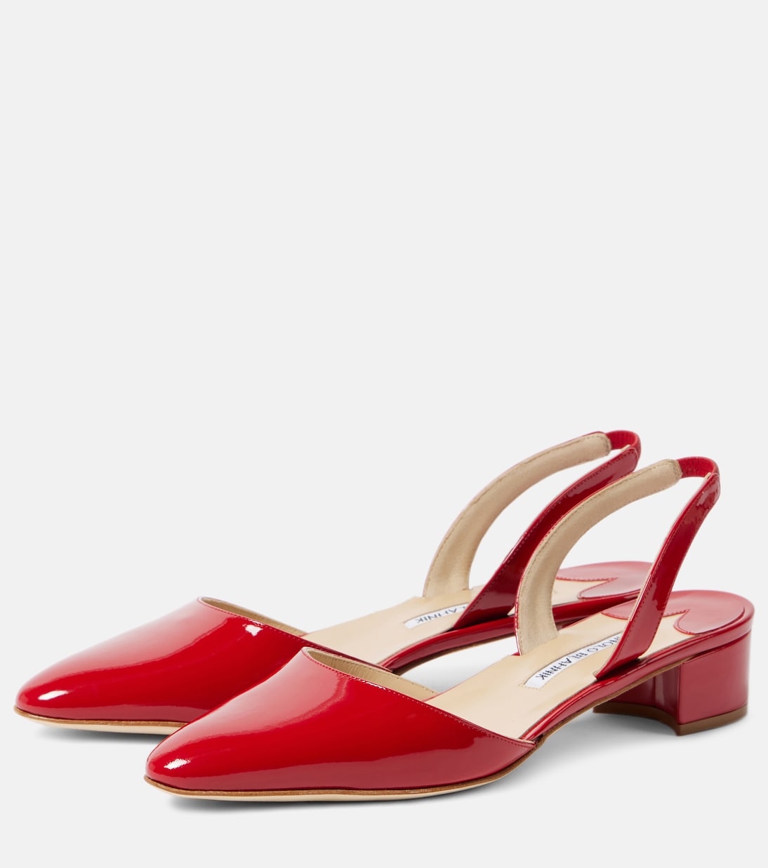 Aspro 30 лаковые туфли-лодочки на ремешке Manolo Blahnik, красный — фото 4