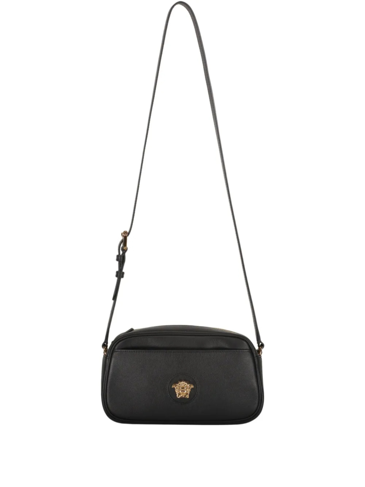 

Кожаная сумка через плечо Versace, черный
