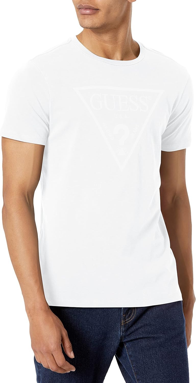 

Мужская футболка GUESS ES с коротким рукавом и вышитым логотипом, Pure White, Белый, Мужская футболка GUESS ES с коротким рукавом и вышитым логотипом, Pure White