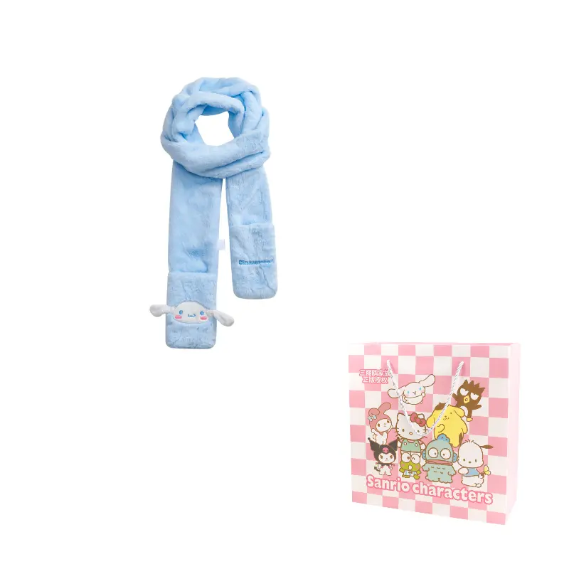 

Sanrio Полиэстеровый вязаный шарф унисекс, Cinnamoroll Blue Knit Scarf