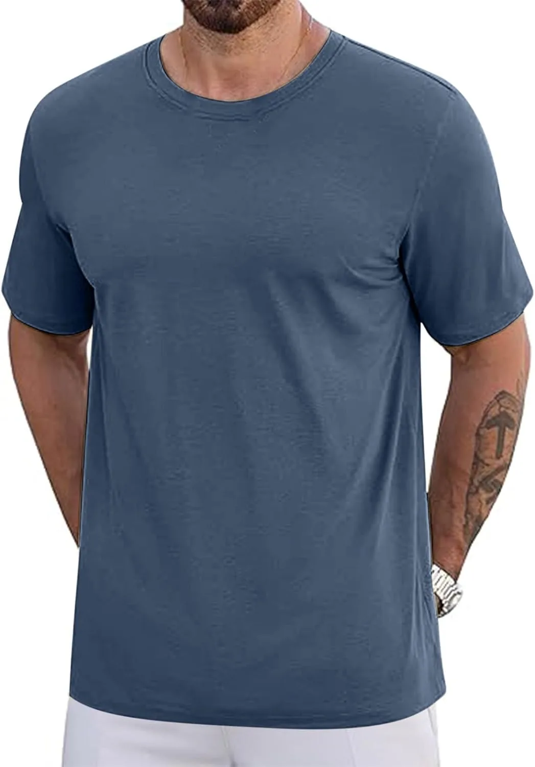 Футболка мужская cotton short sleeve crew neck basic tee — фото 2