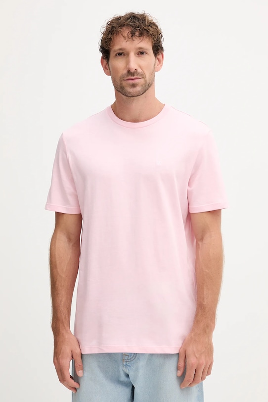 

Хлопковая футболка Calvin Klein Jeans, розовый