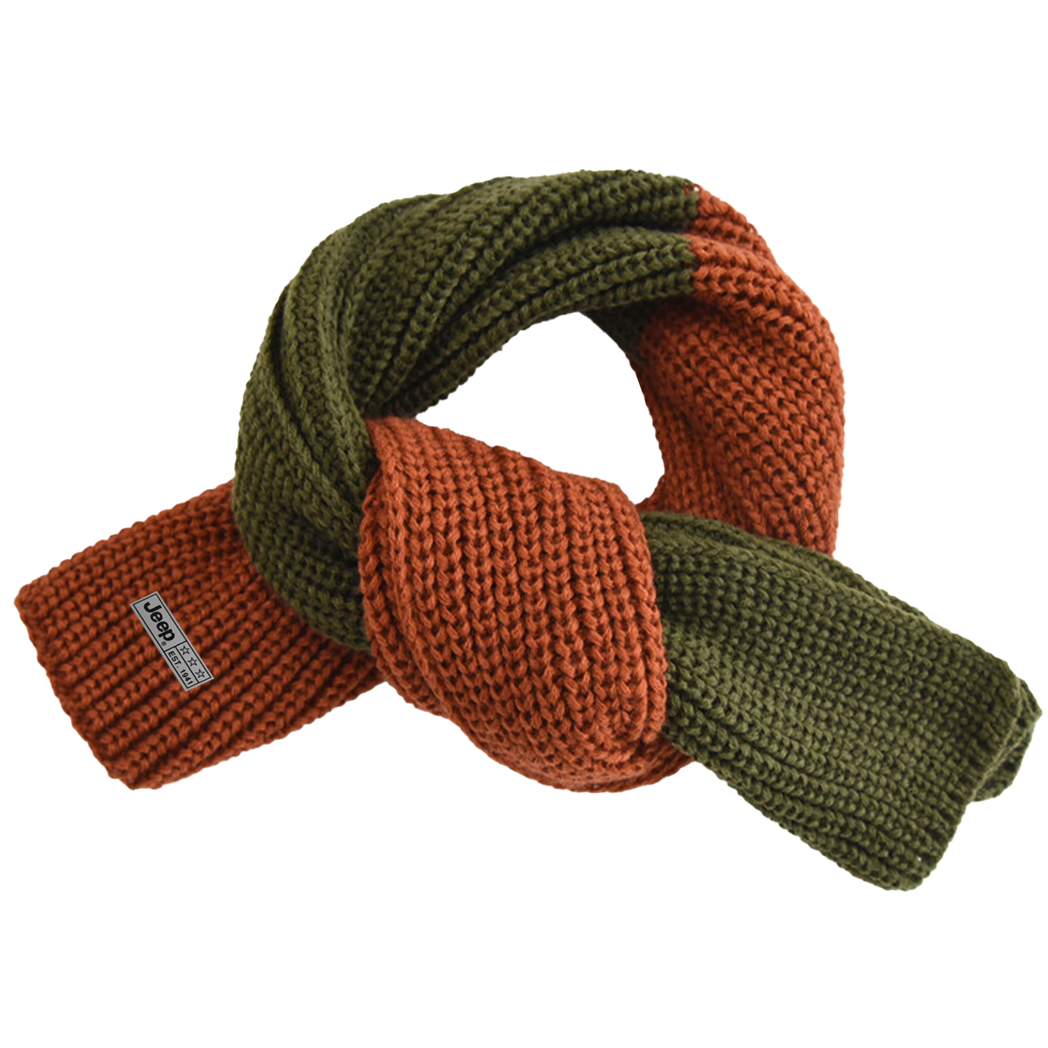 

Акриловый вязаный шарф Unisex Jeep, fruit зеленый+caramel