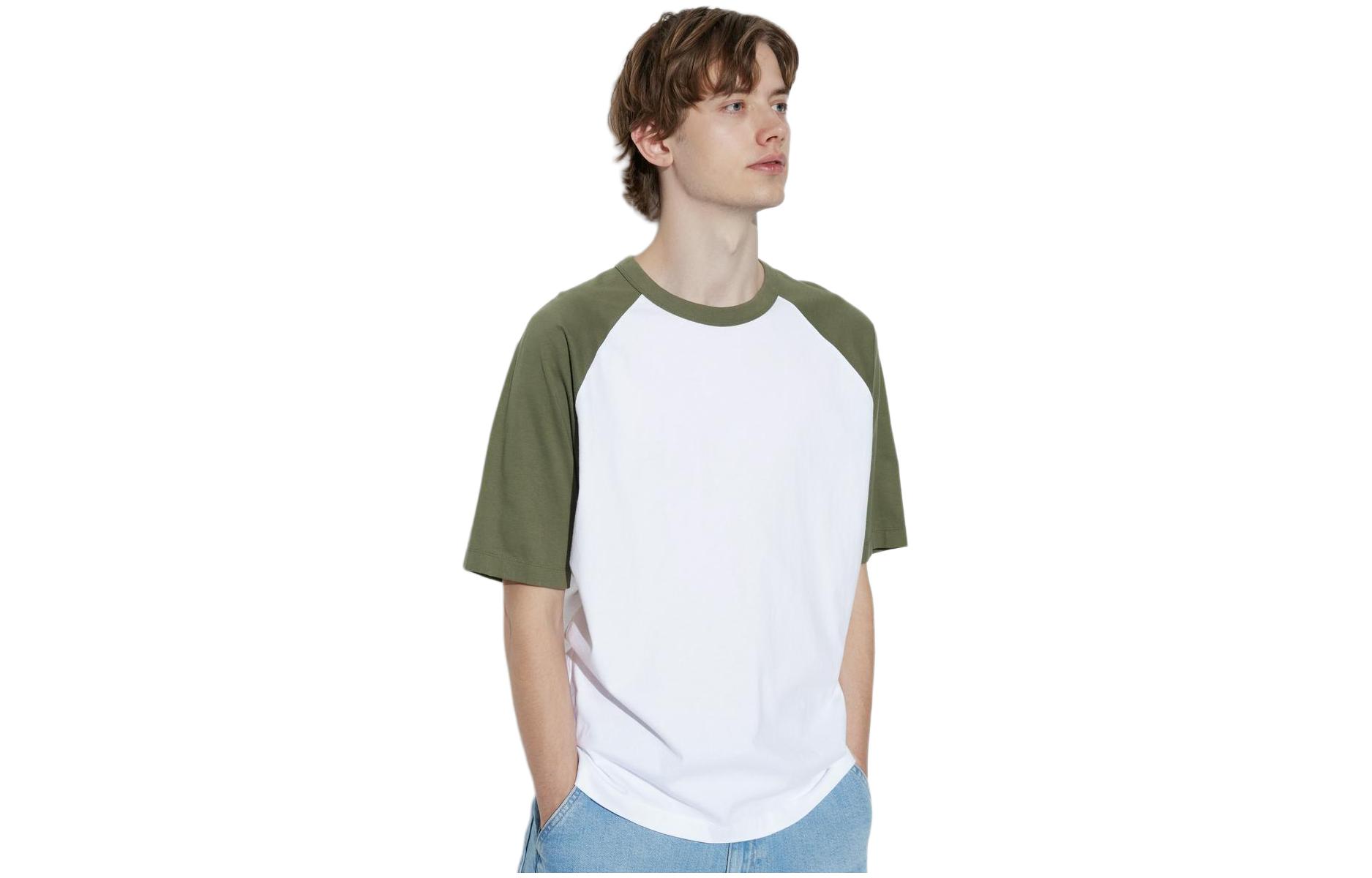 Футболка с рукавом реглан Unisex UNIQLO, сине-фиолетовая — фото 4