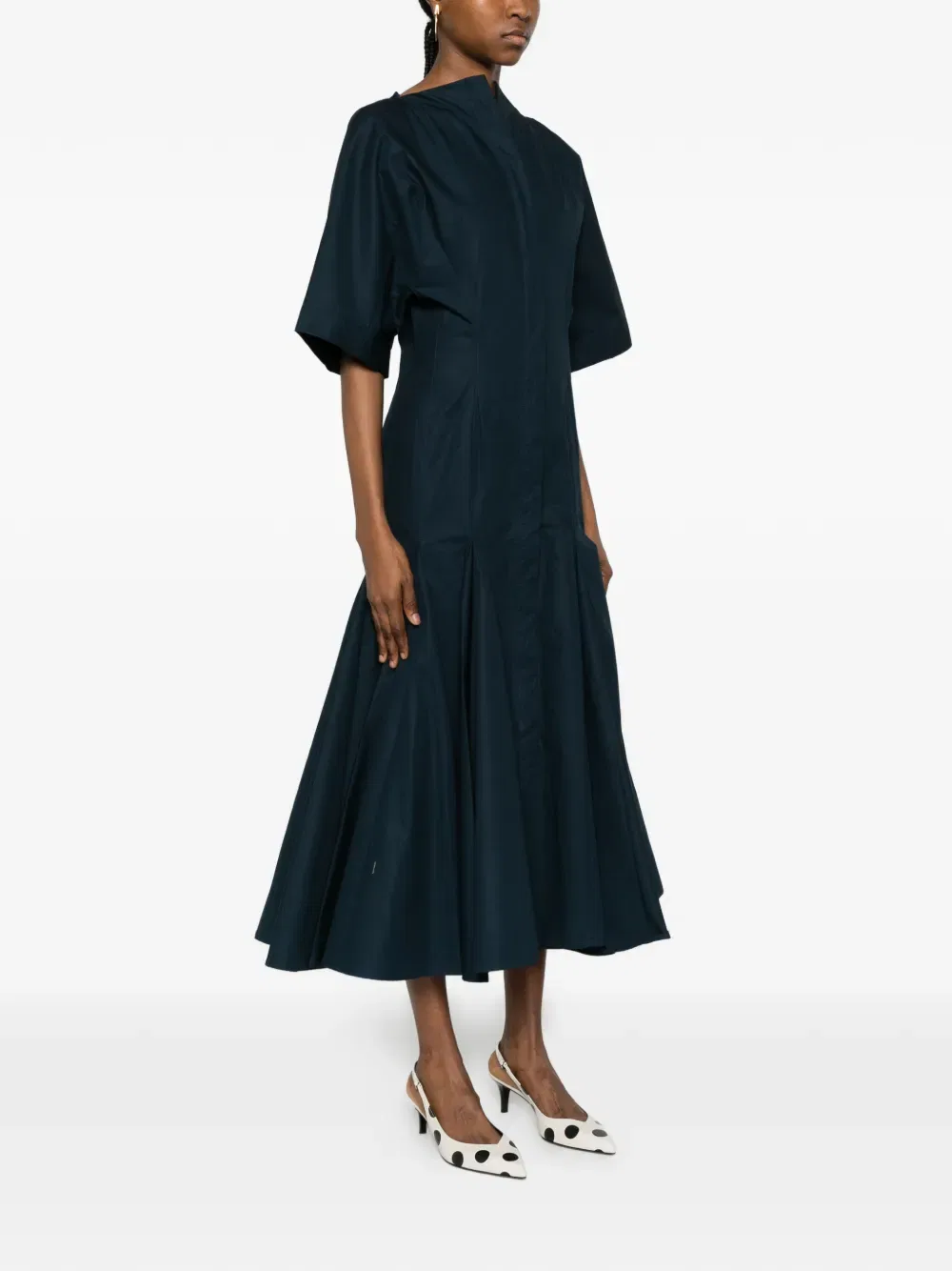 Платье-миди А-силуэта с короткими рукавами Jacquemus, синий — фото 3