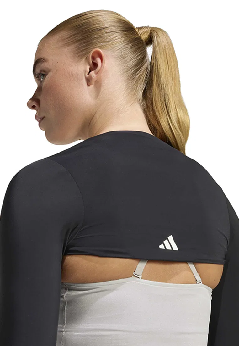 Женский кардиган, контурный крой, Power Essentials Adidas, черный — фото 4