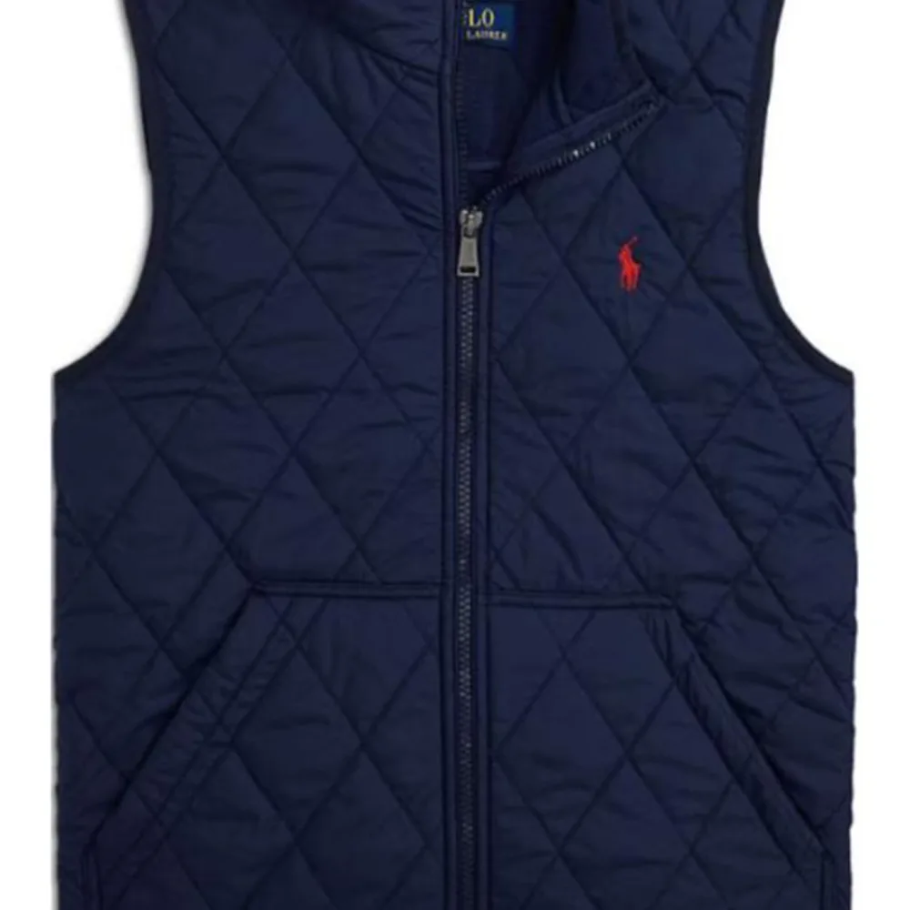Polo Ralph Lauren Футболка с логотипом и вышивкой, без рукавов, с воротником-стойкой, синяя, детская — фото 4