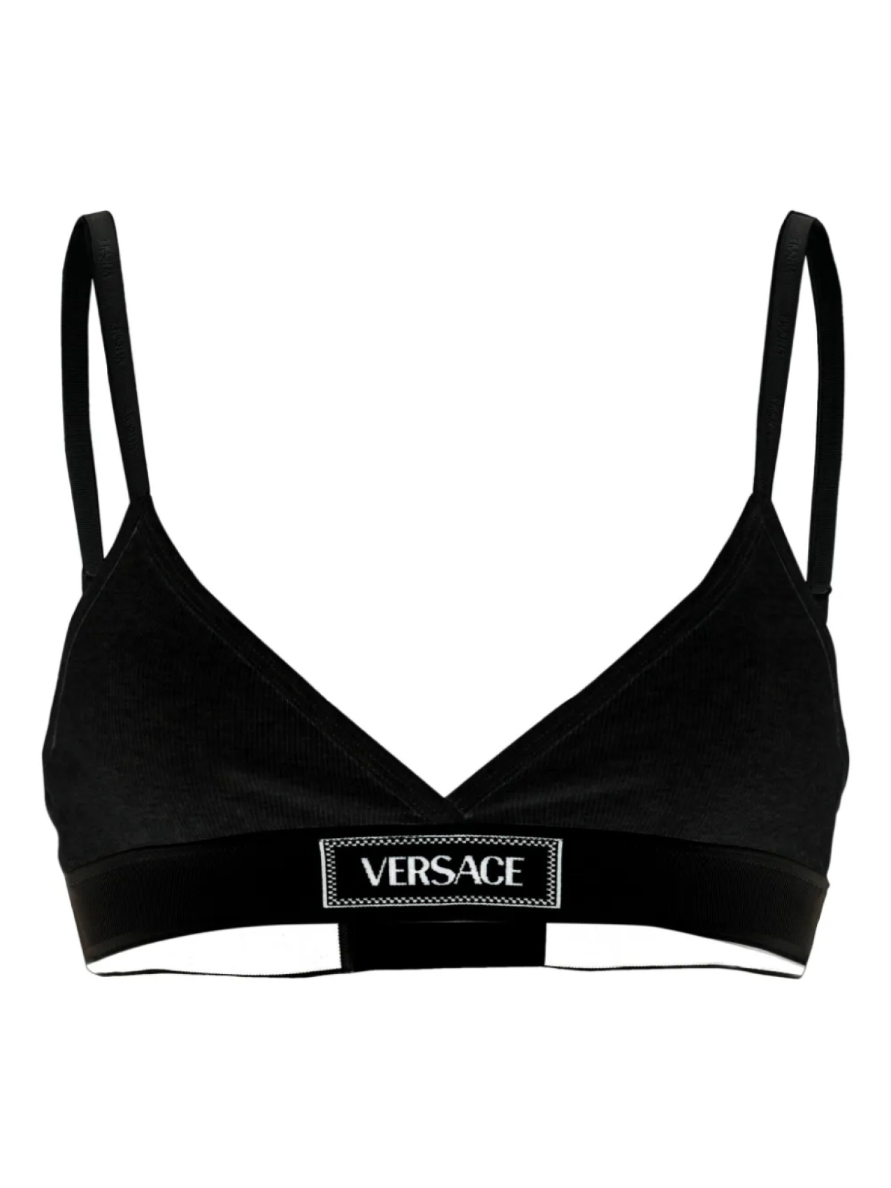 

Бюстгальтер с интарсией и логотипом Versace, черный