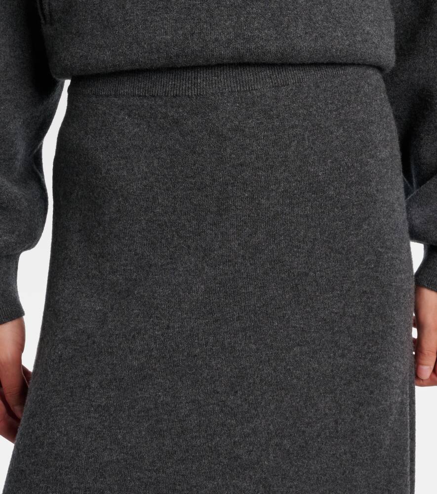 Шерстяная макси-юбка с завышенной талией Balenciaga, Dark Heather Grey — фото 4