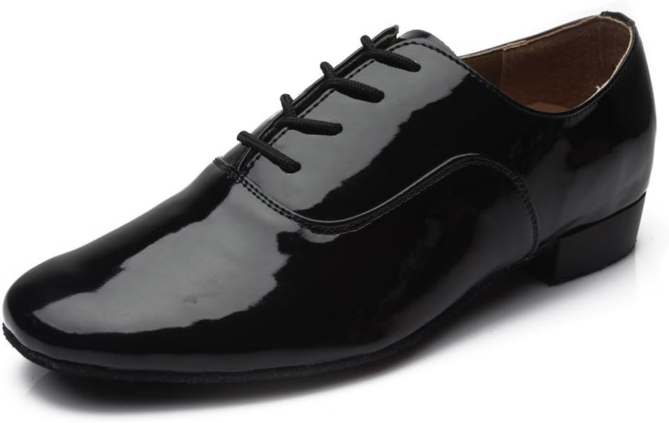 

Мужские латинские танцевальные туфли SWDZM, кожаные, на шнуровке, для сальсы, танго, бальных, современных, профессиональных выступлений и тренировок, черный