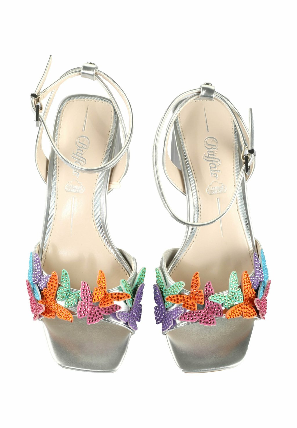 Босоножки на высоком каблуке APRIL GLAM - Sandals Buffalo, серебряный — фото 3