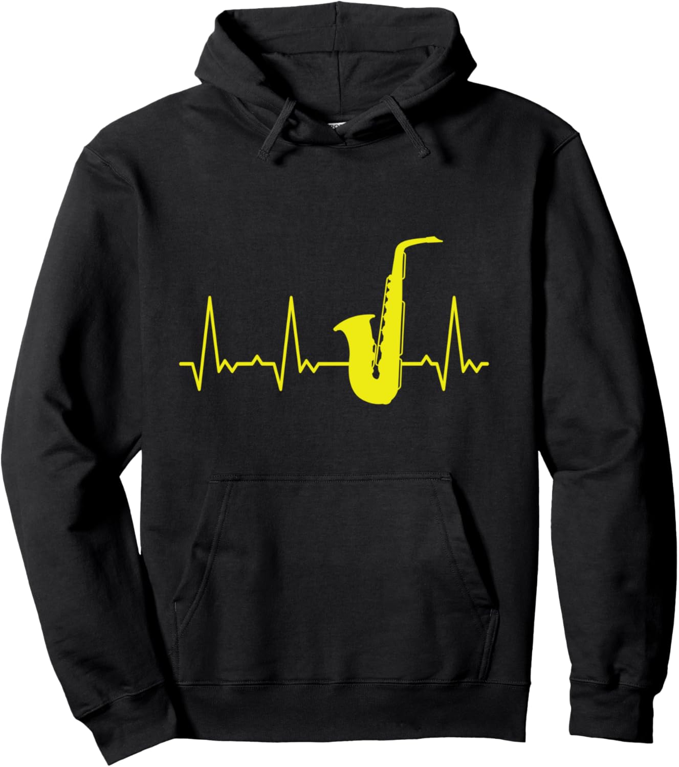 

Толстовка с изображением саксофона и сердцебиения Heartbeat Graphic Gifts For Women, Men, And Kids, черный