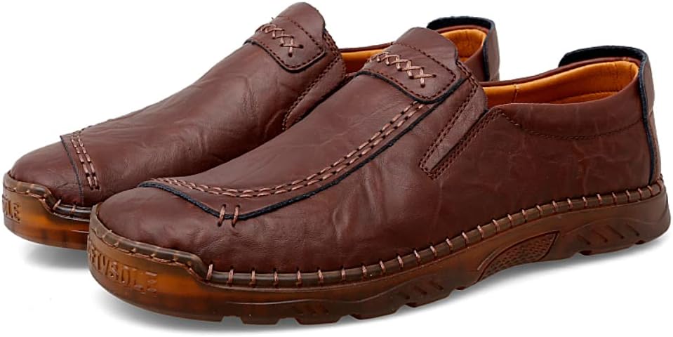 

Мужские кожаные модные повседневные туфли SUKKCCNO, туфли для вождения, легкие плоские туфли, кожаные повседневные мокасины для ходьбы, коричневый