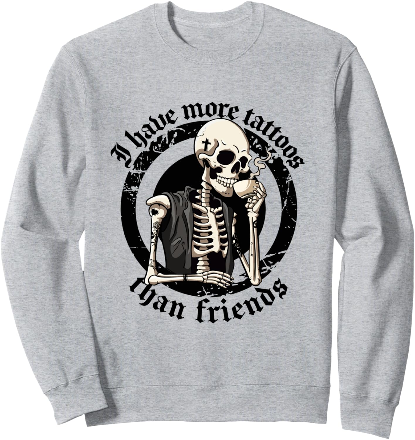 

У меня больше татуировок, чем друзей. Толстовка для любителей татуировок Have More Tattoos Than Friends Tattoo Artist Ink, серый