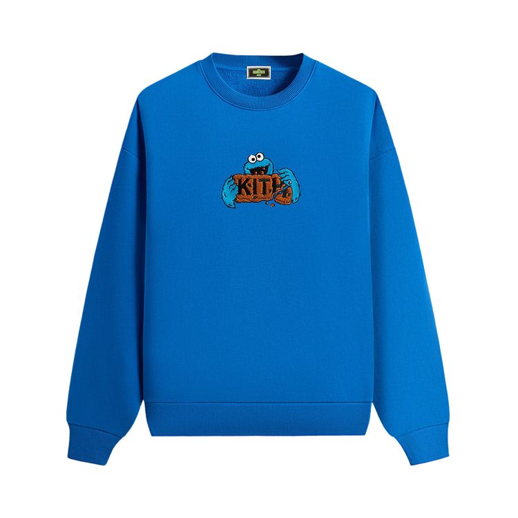 

Толстовка Kith x Sesame Street Cookie Monster Nelson Crewneck Voyage, синий