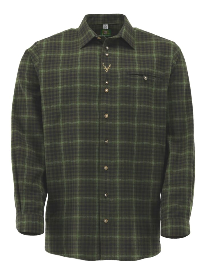 

Традиционная рубашка Firoxa оливкового цвета OS-Trachten