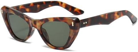 

Мужские солнцезащитные очки Retro Rivets, модные оранжево-голубые оттенки, защита от ультрафиолета UV400, женские солнцезащитные очки в тренде MTZJH, Leopard Dark Green