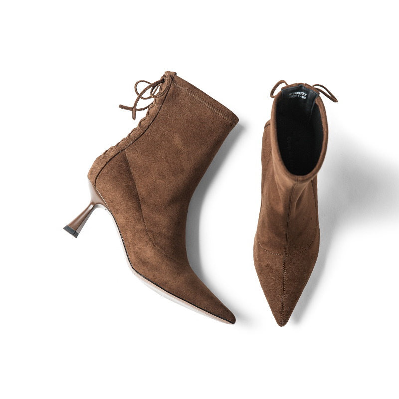 Coup De Foudre Женские ботильоны на каблуке 7 см шоколадно-коричневые, цвет Chocolate Brown — фото 3