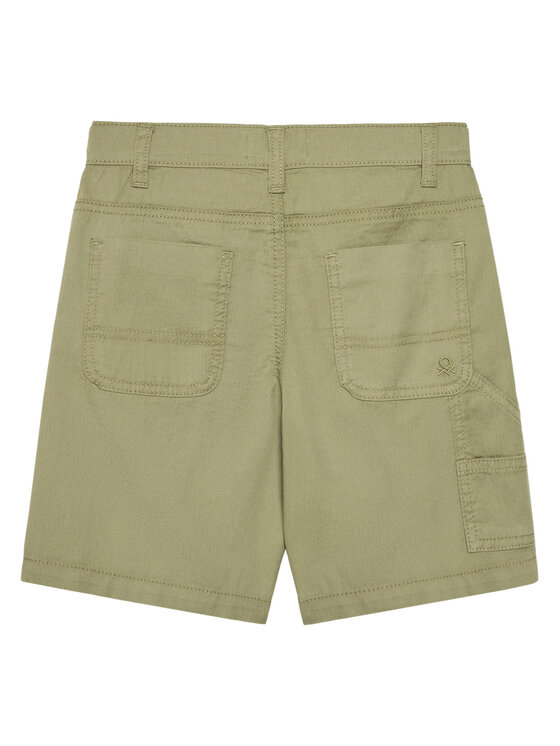Шорты из ткани обычного кроя 47RGC902U United Colors Of Benetton, зеленый — фото 2