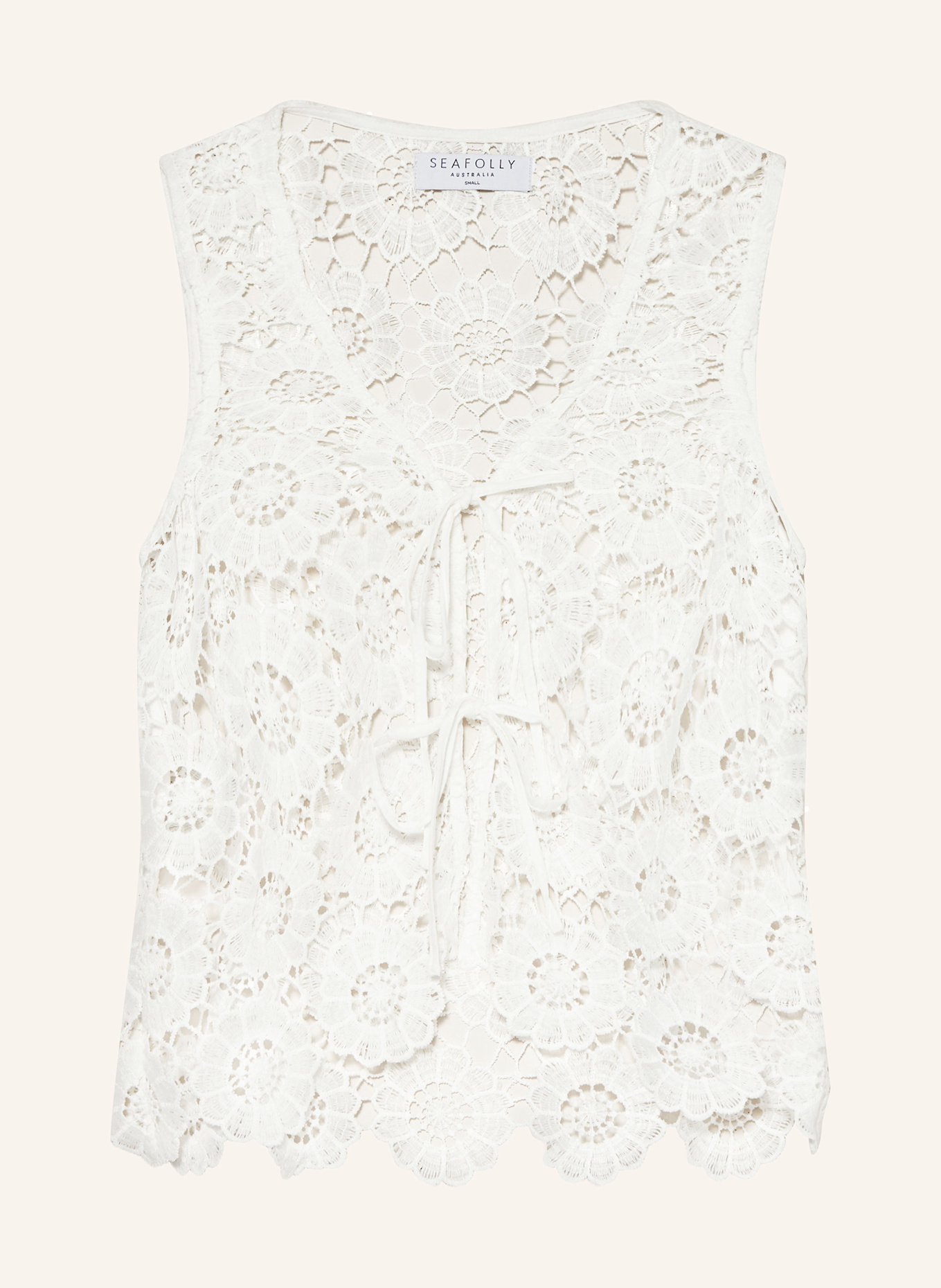 

Блузка top secret garden с ажурным кружевом Seafolly, белый