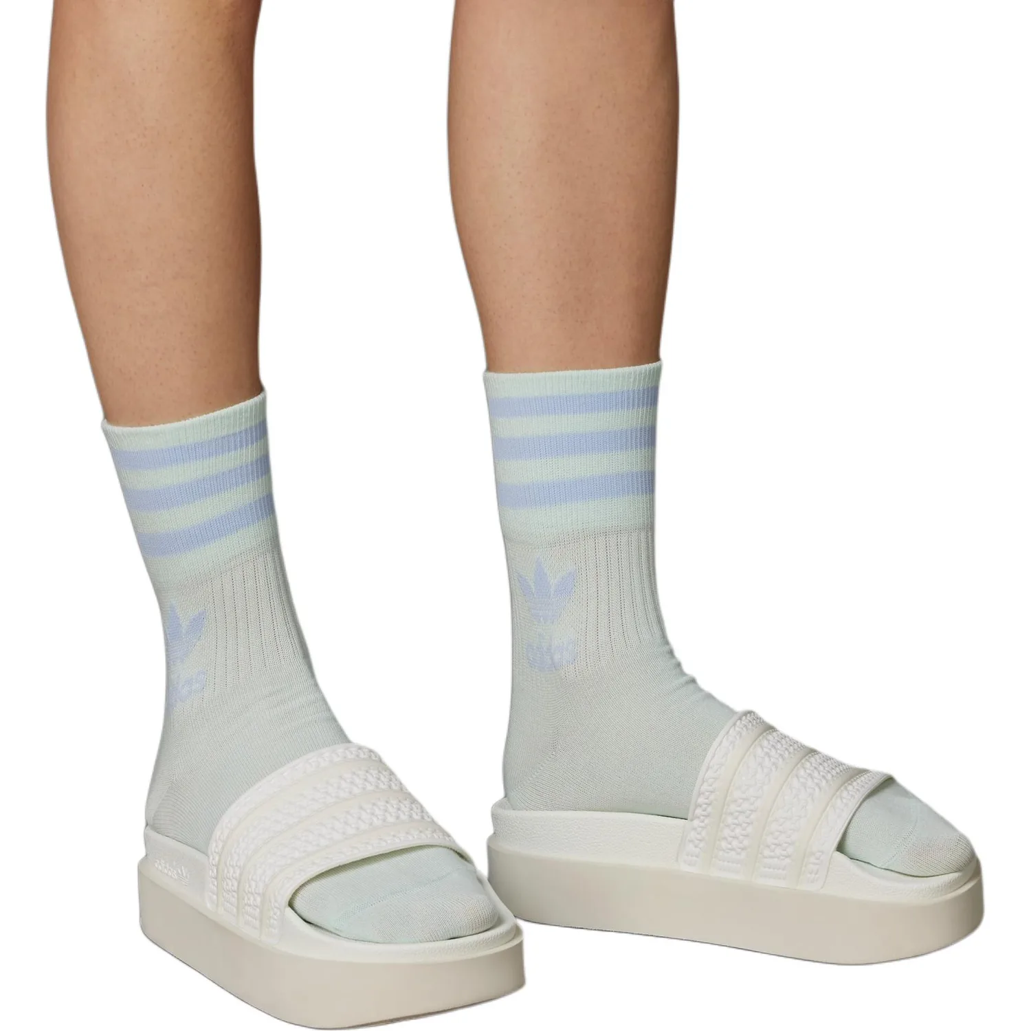 Носки Unisex 3 пары Adidas Originals, 3 pack (белый+technology фиолетовый+ice crystal mint) — фото 2