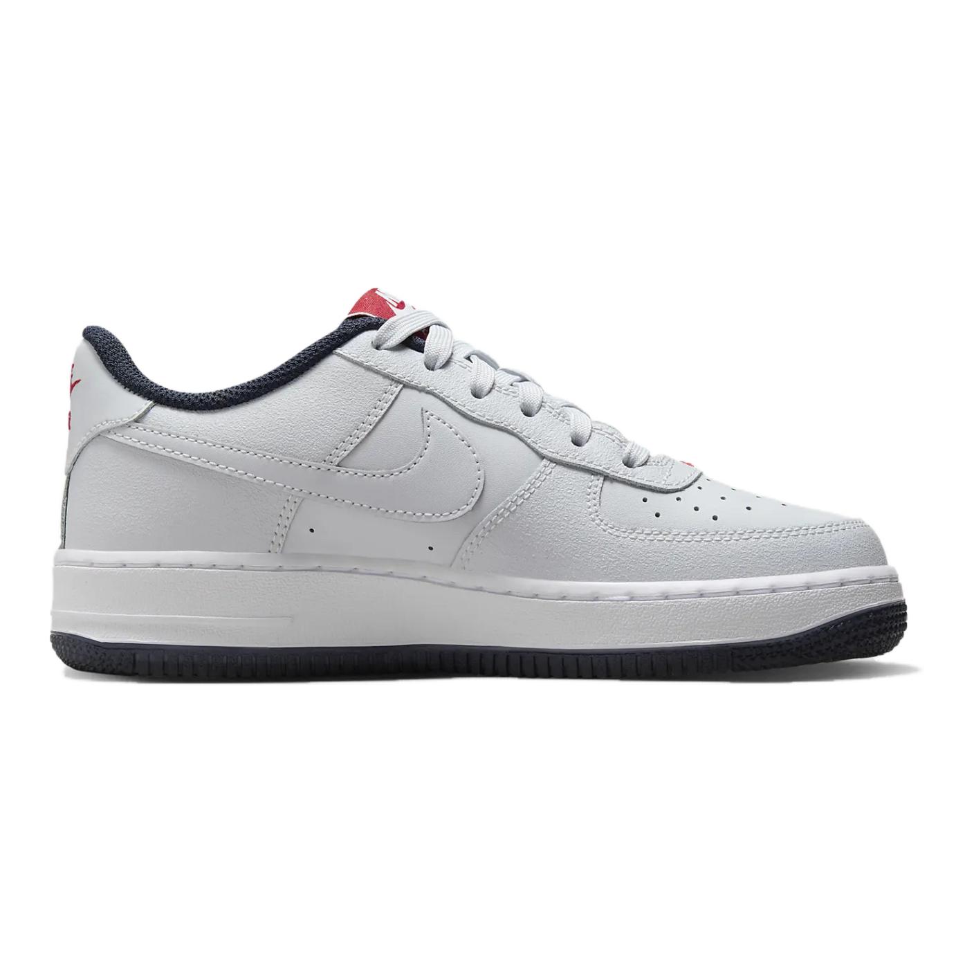 Nike Air Force 1 Амортизация Устойчивость к истиранию Дышащие Низкие Детские Скейтбординг Кроссовки Серый Красный — фото 2